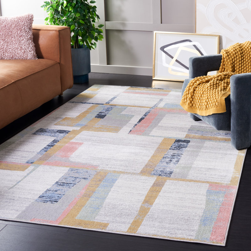 Berthella Performance Machine Washable Abstract Rug, Rectangle 8' x 10'