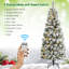 Arbre de Noël blanc réaliste floqué / givré avec lumière DEL-350206247