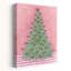 Sweet Pink Christmas Tree Colorful Traditional Abstract Christmas Tree Winter Landscape Wall Art Print by Rosana Laiz Blursbyai - Wrapped Canvas Print-1546465961