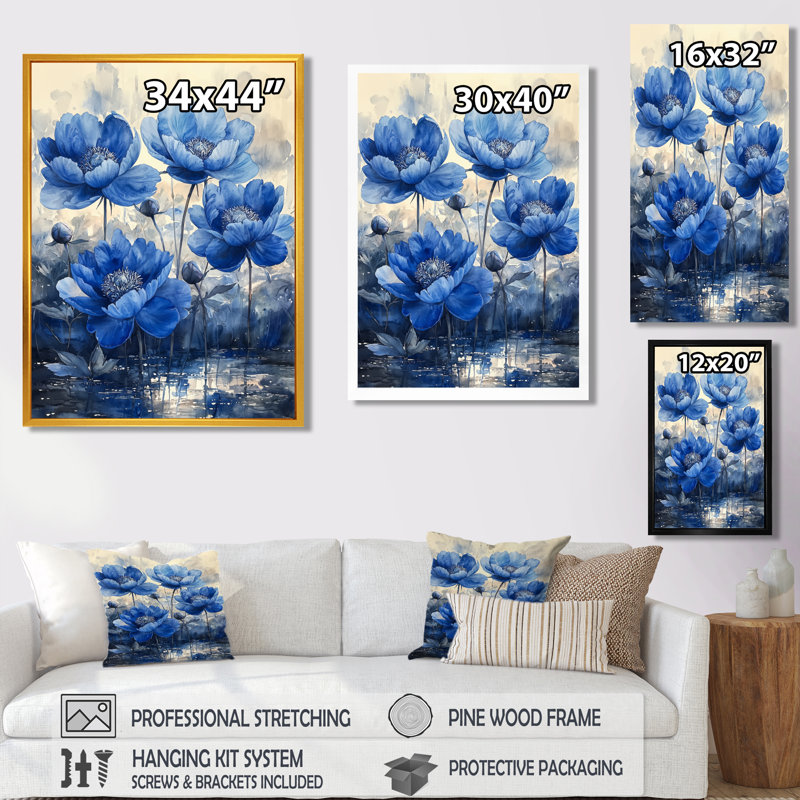 Kerstetter - Floral Wall Decor, 40" H x 30" W, Framed Print without Mat, White