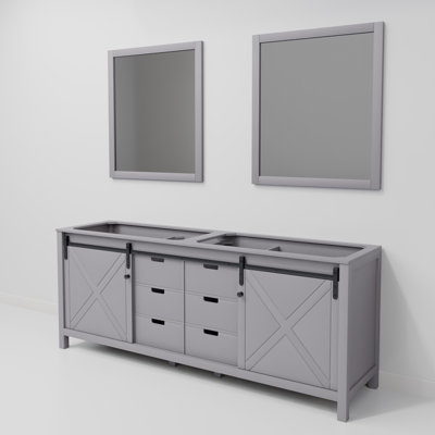 Marsyas 84 in W x 22 in D Double Bath Vanity and 34 in Mirrors
