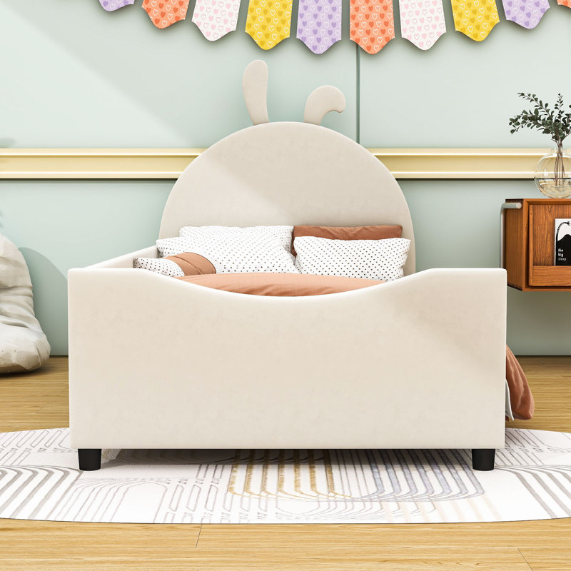 Allinah Upholstered Platform Bed, Beige