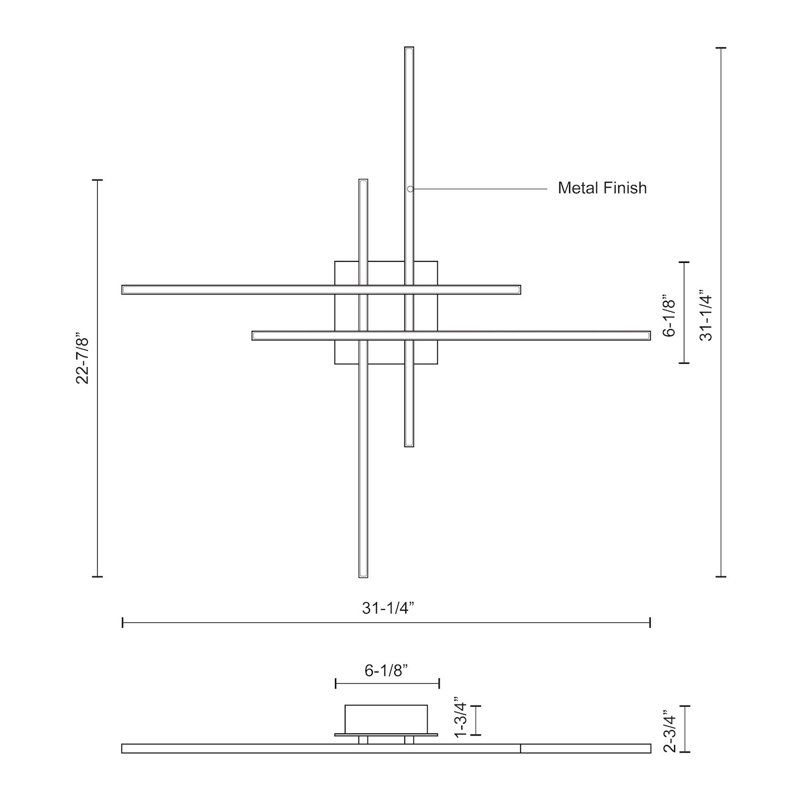 White Aluminum Modern LED Flush Mount Light