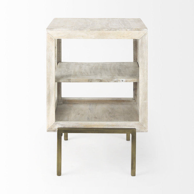 Warner Solid Wood Top End Table, White