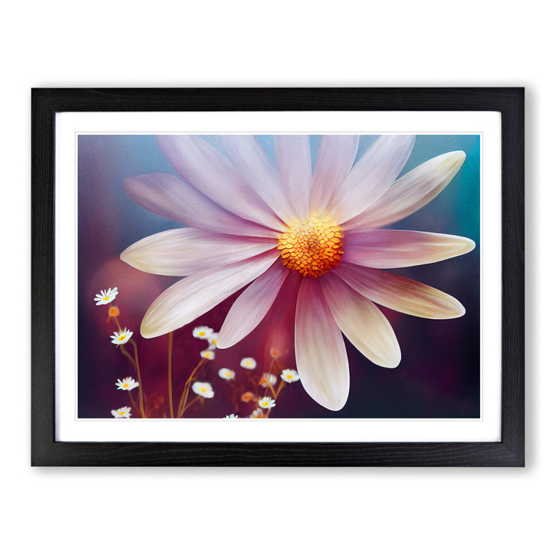Adorable Daisy Flower - Framed Print, Black, 46cm H x 64cm W x 2cm D