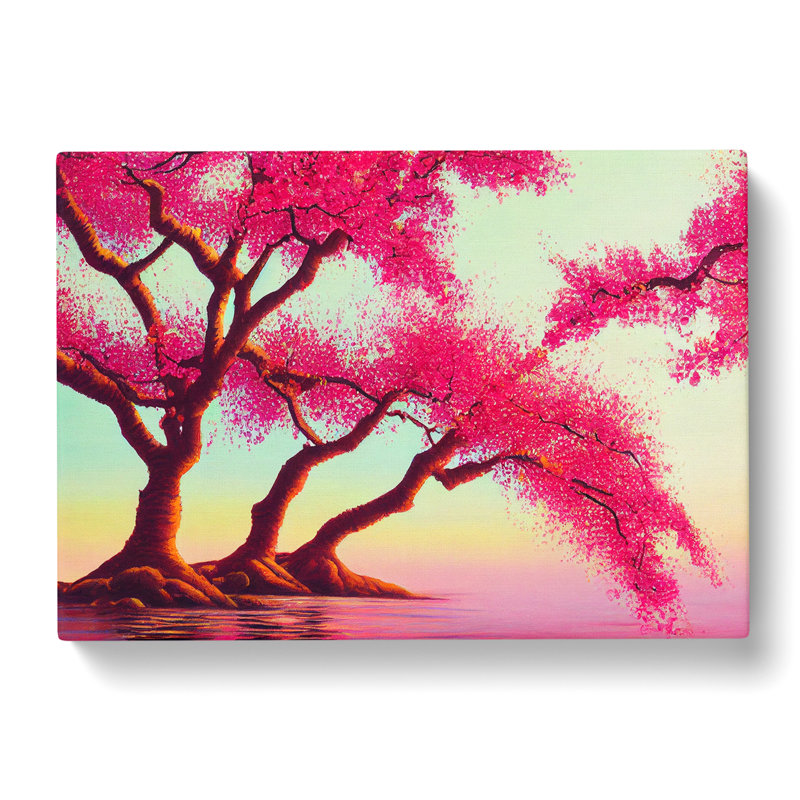 Soulful Cherry Blossom Trees - Wrapped Canvas, 40cm H x 60cm W x 3cm D