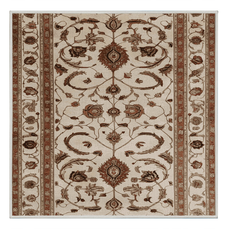 Tapis beige lavable à la machine, Carré 7 pi
