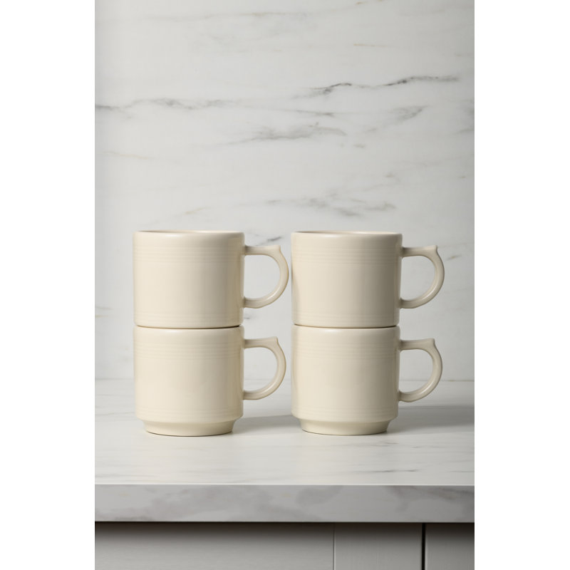 Ensemble de 4 tasses empilables blanc éclatant 16 oz Fiesta, Lin