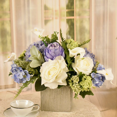 Faux Silk Arrangement in Vase
