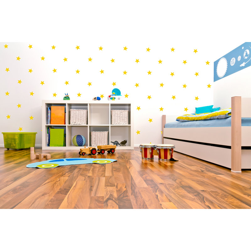 Décalcomanie murale motif étoile, H 2,5 po x l 2,5 po x P 0,01 po, Jaune clair