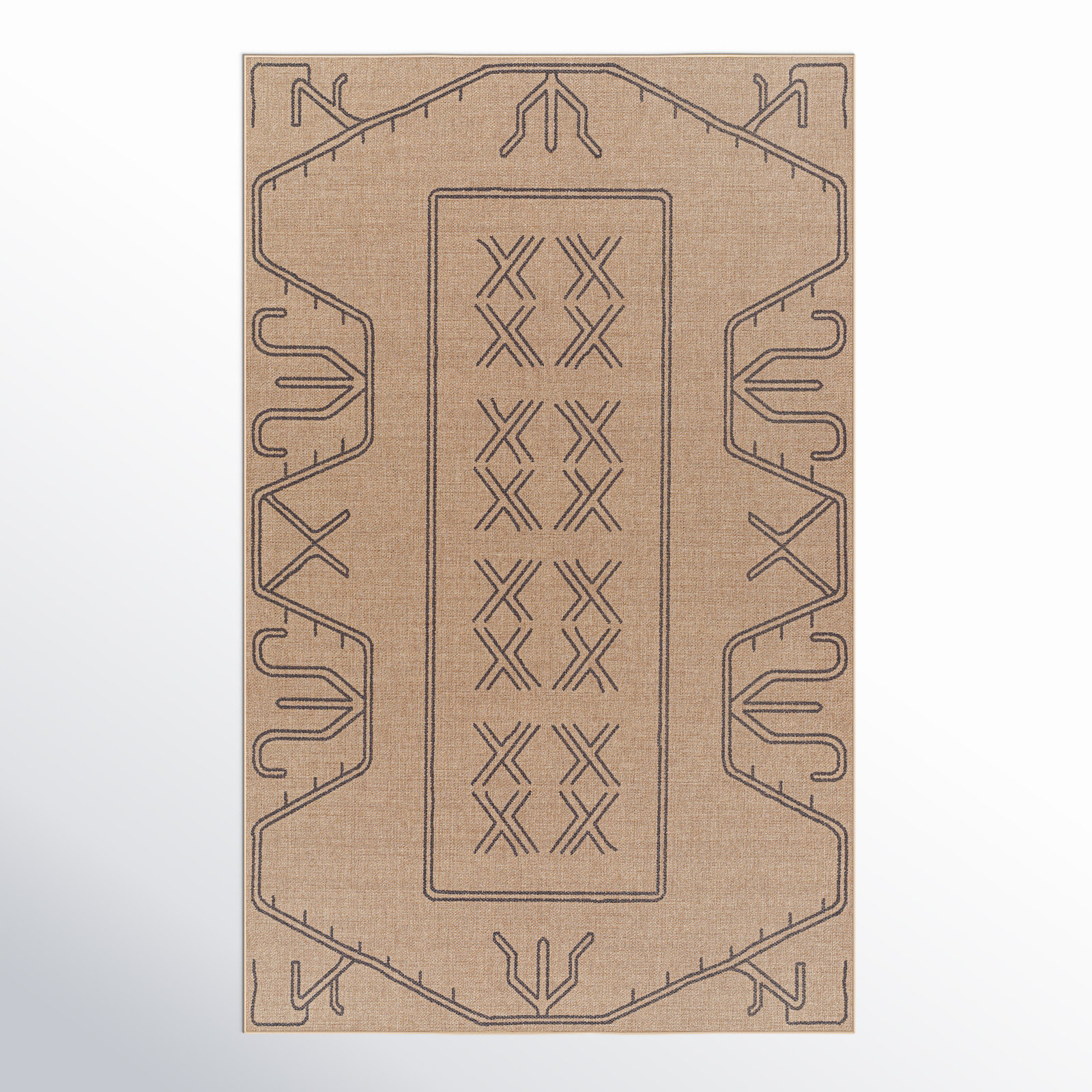 Keld Tan Moroccan Rug, Rectangle 5' x 8'