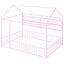 Lit en métal rose avec clôture et tablettes - Taille double, maximisant l'espace de la chambre à coucher pour créer une ambiance intérieure élégante-1335957307-1335957309