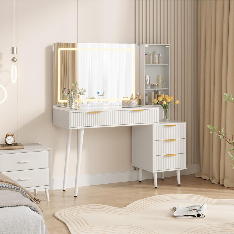 Meuble-lavabo 48 po avec miroir et lumières, White