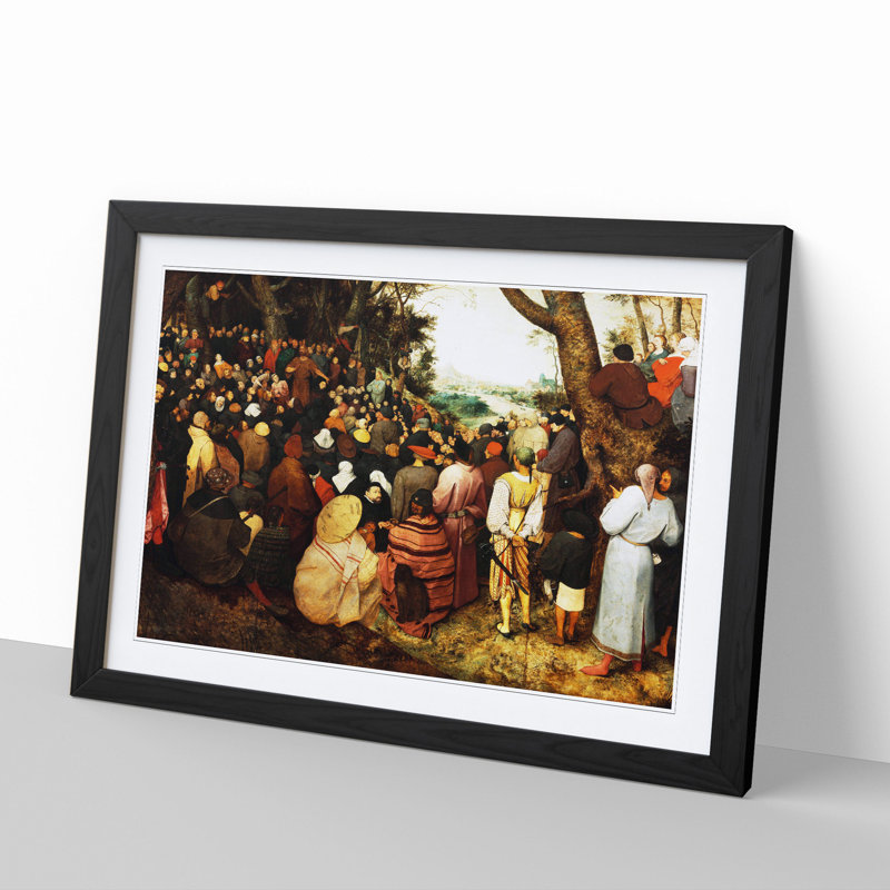 The Sermon of Saint John the Baptist by Pieter Bruegel the Elder - Framed Print, 36cm H x 48cm W x 2cm D, Black Framed