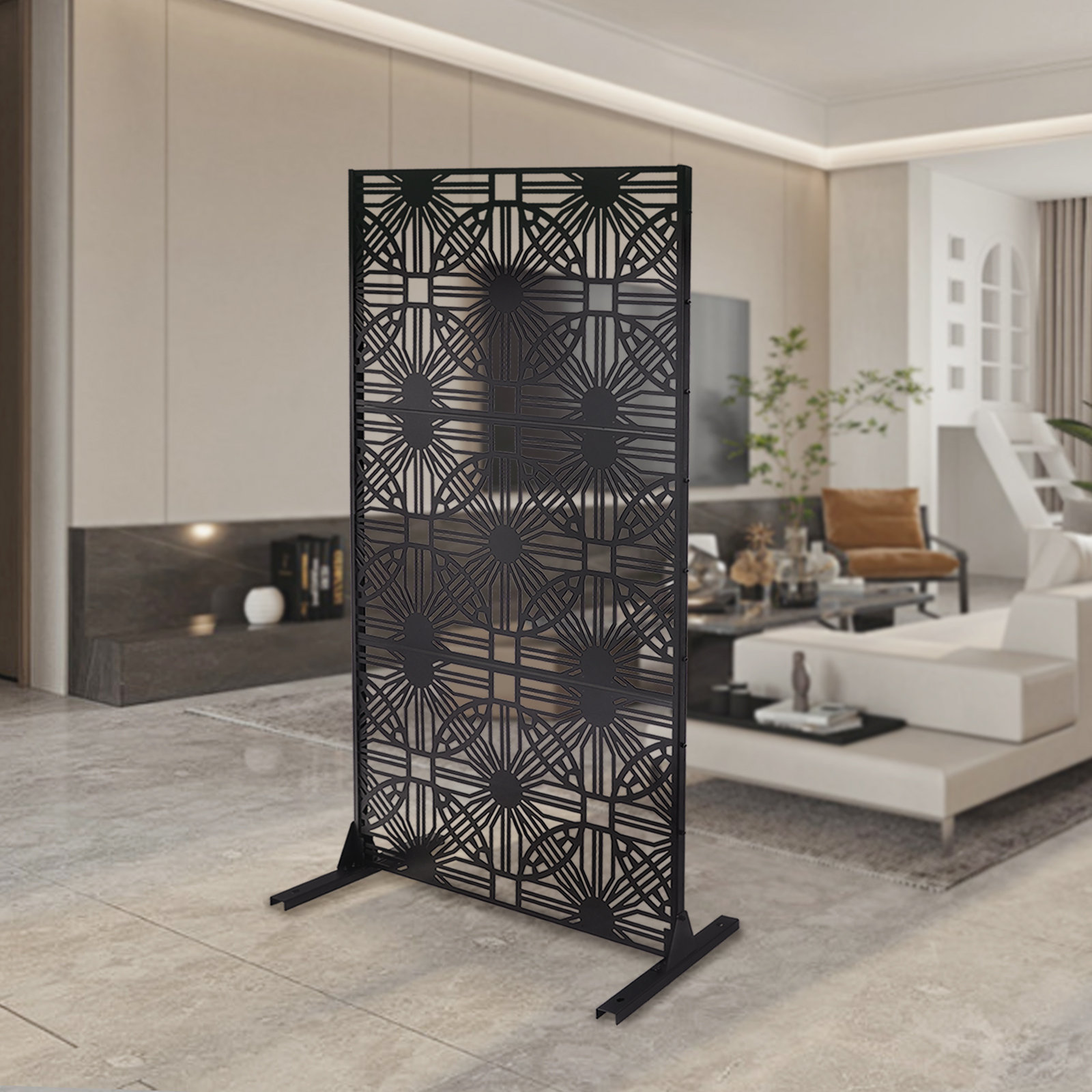 FRONG Outdoor Privacy Fence Screen (Geometric Flower Shape) | Wayfair