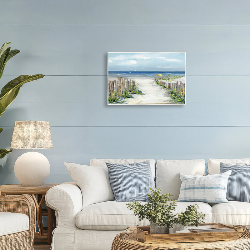 Plaque murale ensoleillée «Dune Path To Ocean» par Sally Swatland, H 13 po x l 19 po