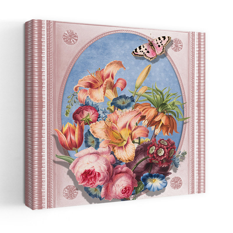 Art contemporain contemporain avec fleur printanière, H 32 po x l 32 po