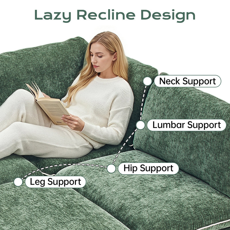 Canapé modulaire en chenille vert 6 pièces, Vert