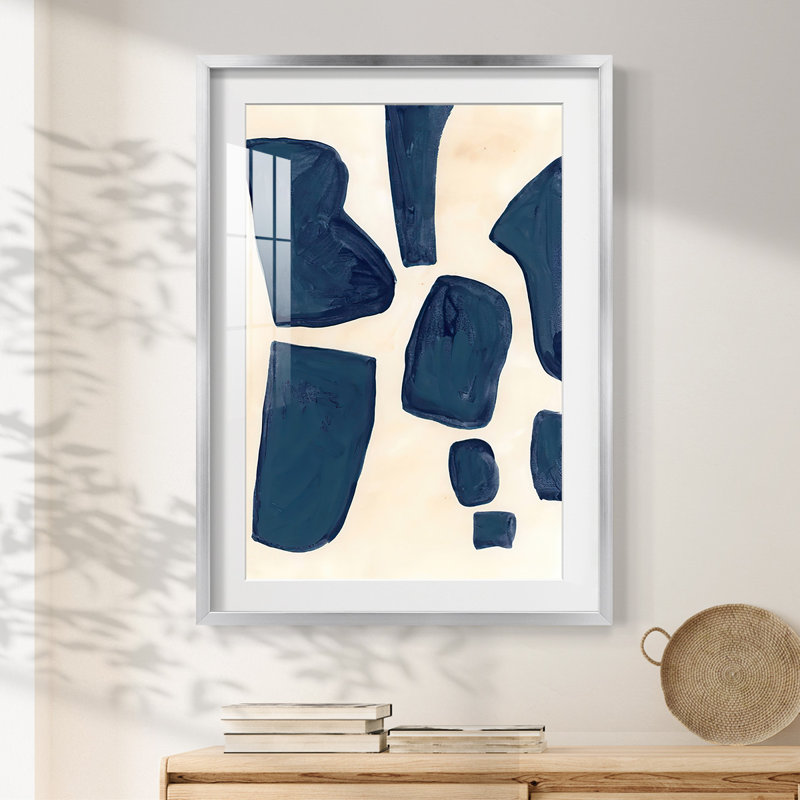 Pièces bleues I - impression encadrée, H 28,5 po x l 20,5 po, Argent argent