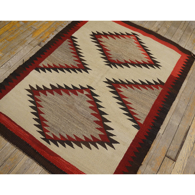 Flatwoven Antique Tribal Geometric Navajo Native American Area Rug