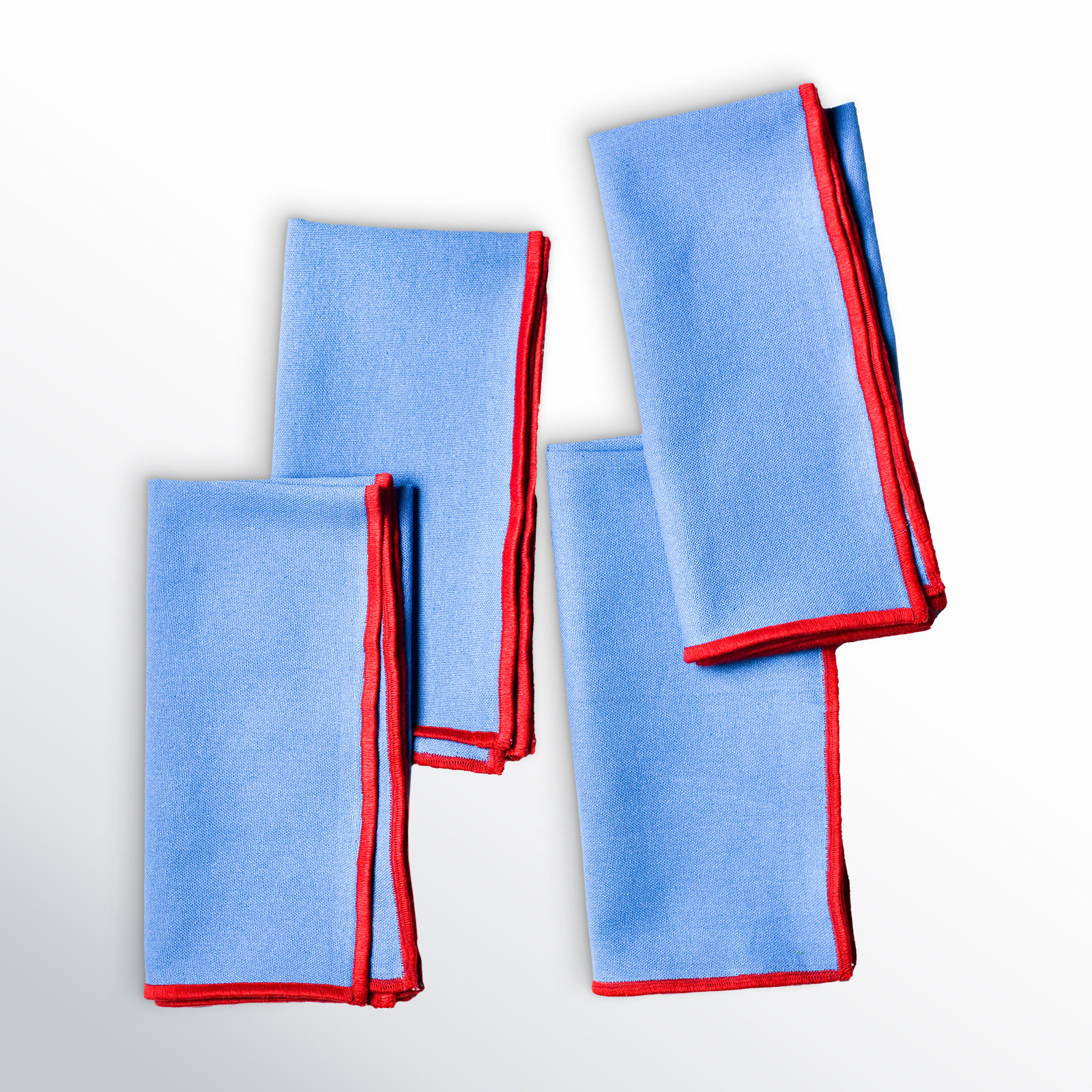 Reversible Napkin, French Blue/Red