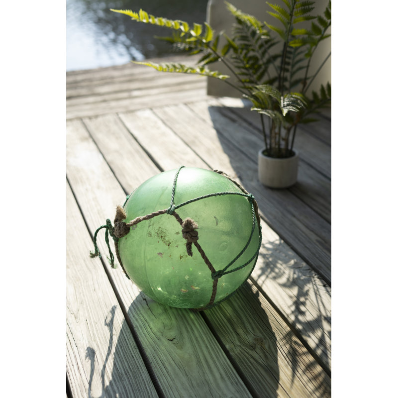 Flotteur en verre antique avec corde