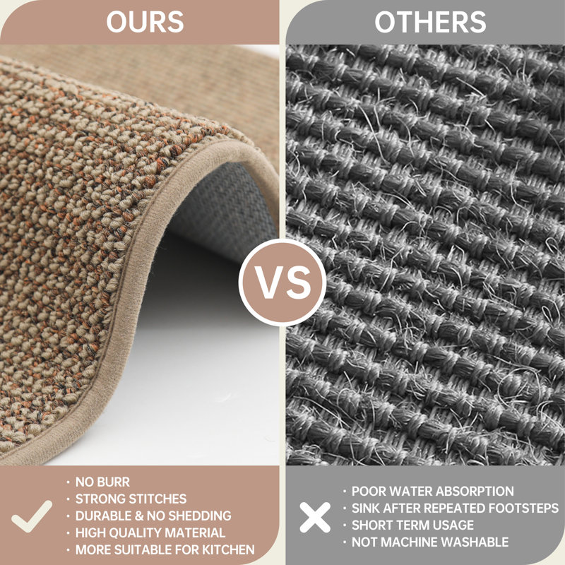 Tapis de cuisine antidérapants 2 pièces, tapis de cuisine absorbants et résistants aux taches, Beige
