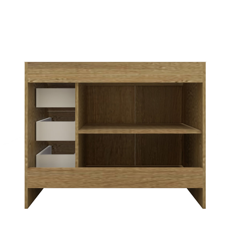 41.73228'' Single Bathroom Vanity with Acrylic Top, Teak Oak
