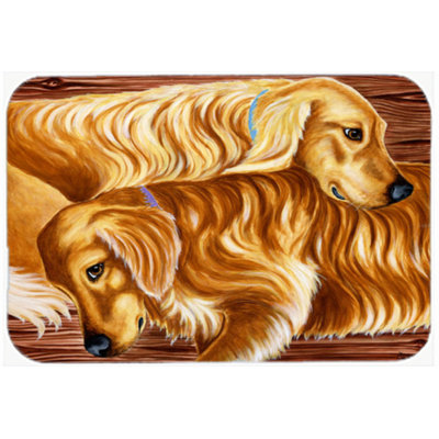 Caroline's Treasures Zeus and Chloie the Golden Retrievers Glass Cutting Board
