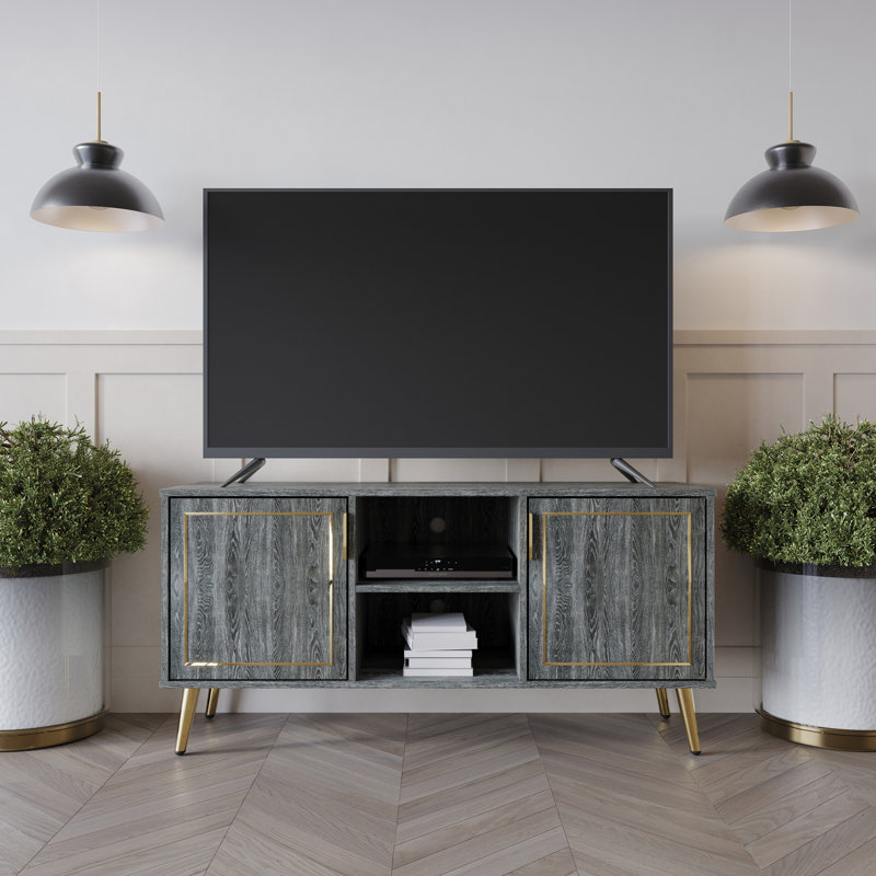 Meuble télé pour téléviseur de 50 po ou moins Tivona, Gris foncé