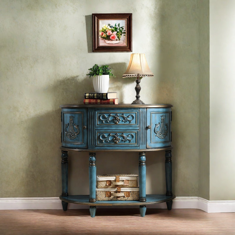 Table de couloir bleue