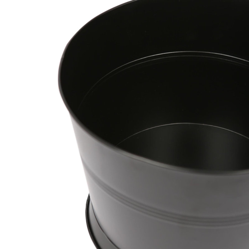 Rink Drink Handmade Galvanized Iron Ice Bucket, Black