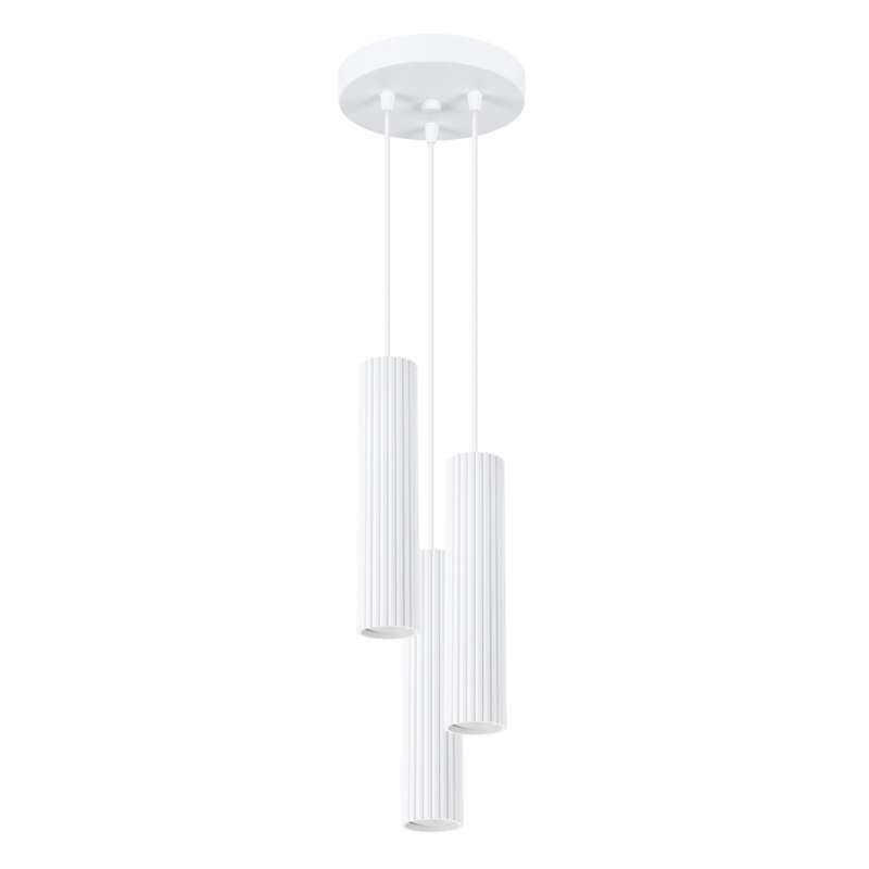 Bonina 3 - Light Brushed Nickel Pendant, White