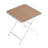 Summer- 4Pcs Warm Grey Stackable PP Armchair For Indoor/Outdoor Use -Ergonomic Slatted Back With Modern Folding Indoor/Outdoor Multi-Functional Square Table- PP Tabletop With Metal Legs(White, Khaki)