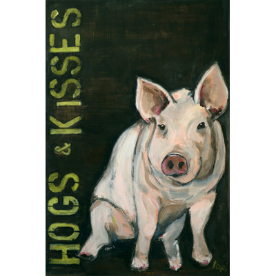 Hogs & Kisses by Tori Campisi - Wrapped Canvas Painting