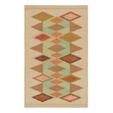 Scandinavian Hand Knotted Wool Geometric Area Rug