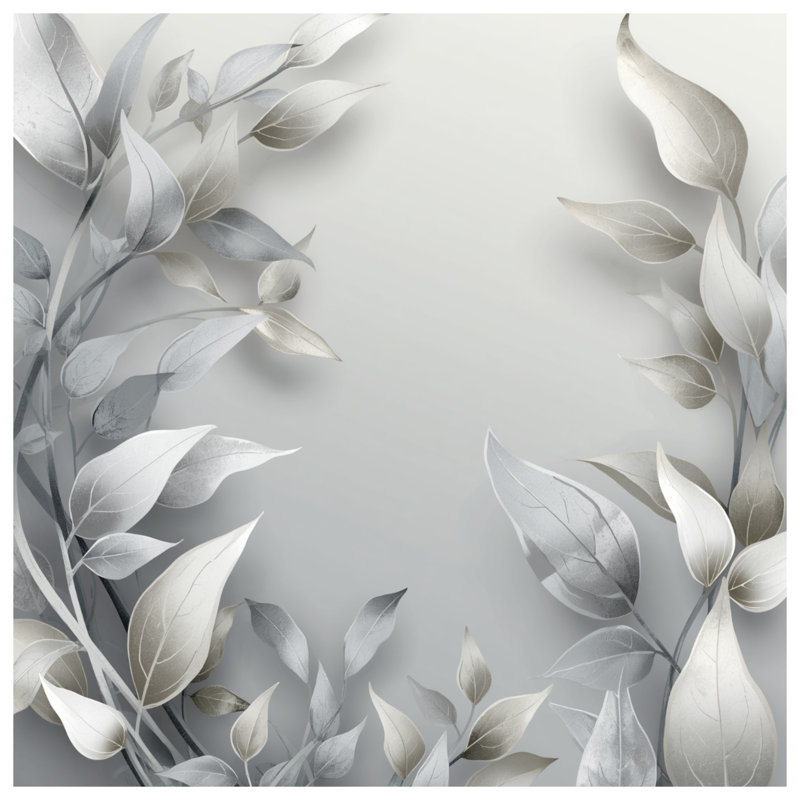 Coussins Silver Leaf, 14 x 14 inches