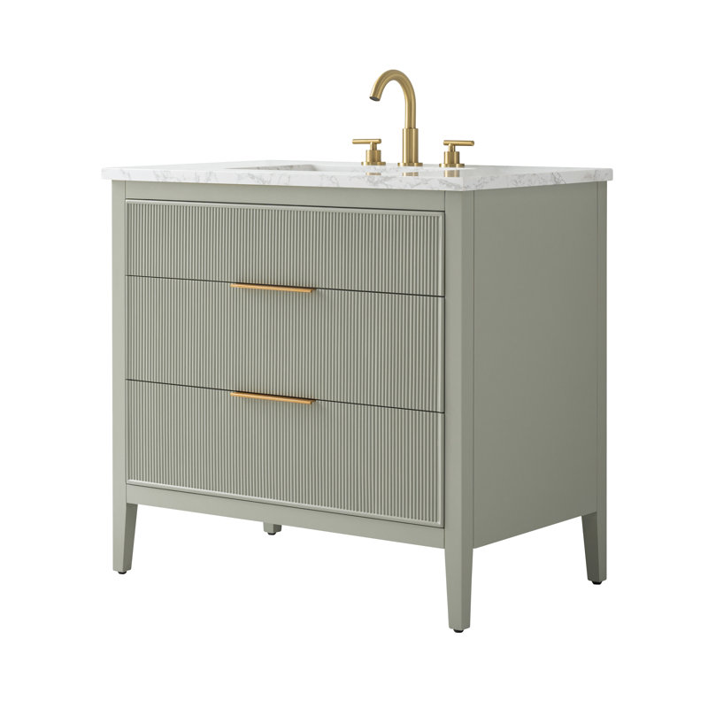 Emma 36" W Single Vanity, Light Sage