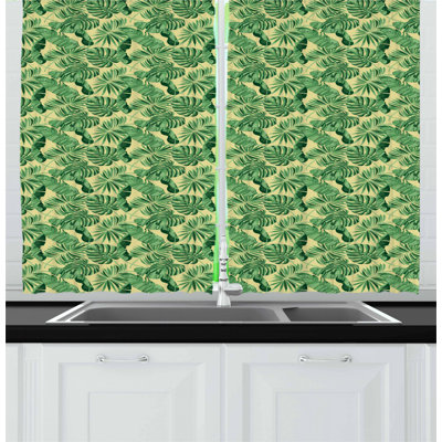 Floral Tailored Kitchen Curtain