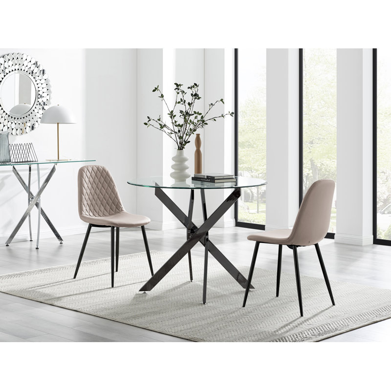 Bernell 2 - Person Dining Set, Cappuccino/Black