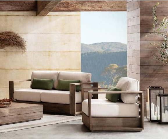 Harbor Acacia Patio Lounge Chair, Brown