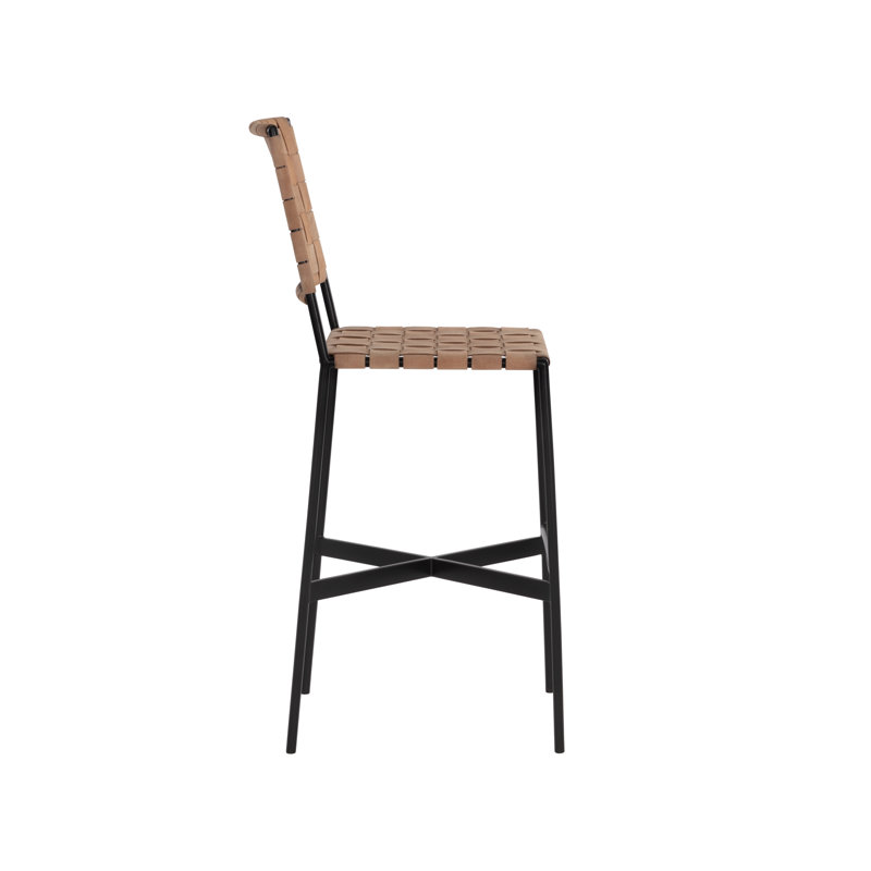 Almin Upholstered Stool with Metal Frame, Bar Stool (30.25" Seat Height)