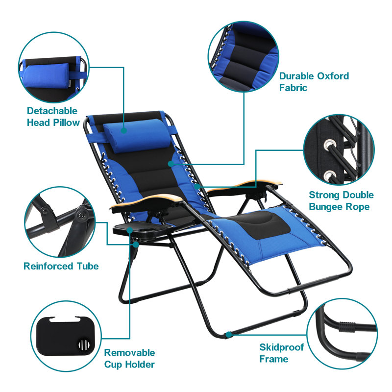 Talecia Folding Zero Gravity Chair, Blue