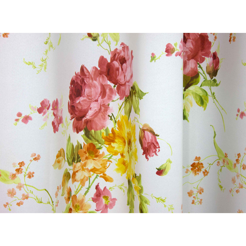 Pansy Blackout Curtain Single Panel, Red and yellow, 145cm Width x 220cm Drop