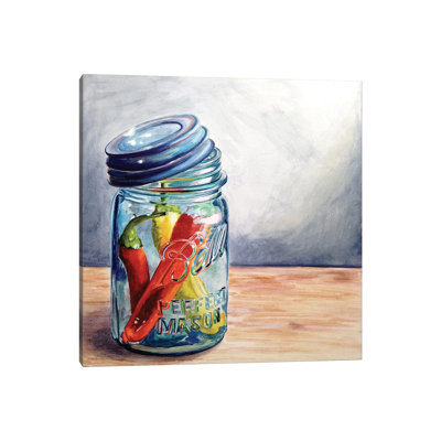 Having A Ball With Chilis I by Jennifer Redstreake - Painting on Canvas