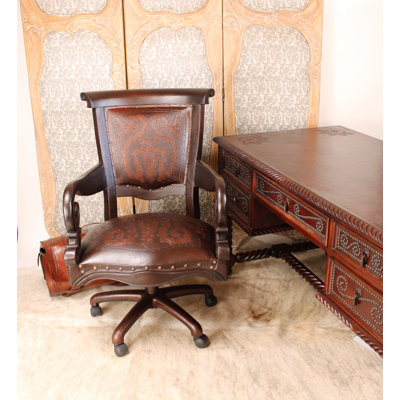 Sammy Genuine Leather Task Chair by New World Trading