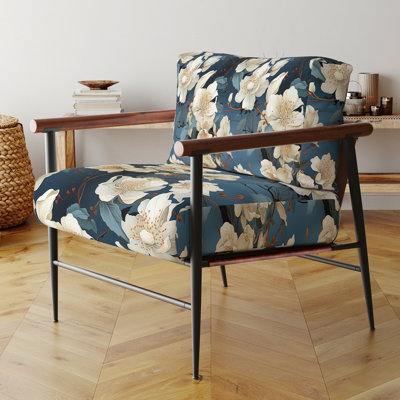 Fauteuil d'appoint rembourré Asian Blue Orchids