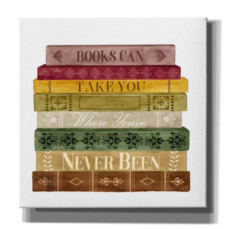 «Book Lover II» par Grace Popp, art mural sur toile, H 26 po x l 26 po x P 1,5 po