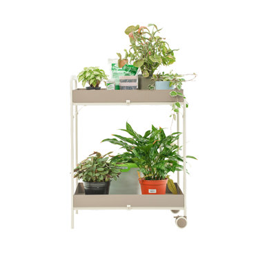 2-Tier Metal Outdoor Potting Bench Table
