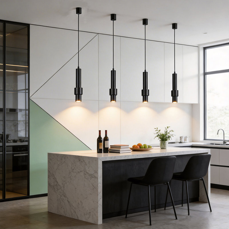 1-light Black Touch Dimmable Pendant Light